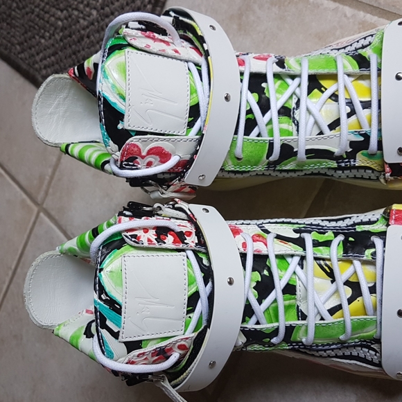 GIUSEPPE ZANOTTI Multi Colour Leather Sneakers Size 37 - Picture 4 of 10